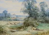 Pastoral landscape by Henry John Sylvester Stannard, watercolour, sold Feb 2026