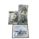 A collection portrait studies on paper by Ruby Bostock, watercolour, offered Feb 2026