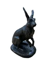A patinated bronze study of a hare by Belinda Sillars, bronze, sold Feb 2026