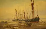 Pinmill, December by Kenneth Denton, oil on board, offered Feb 2026