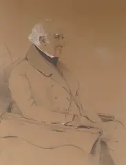 Portrait of Sir John Bayley by George Richmond, charcoal, offered Feb 2026