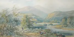 Following the Herd by Lennard Lewis, watercolour, offered Feb 2026