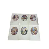 A set of six original watercolours for children’s postcard designs by Flora White, pencil, sold Feb 2026