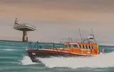 RNIB Royal Thames with Royal Sovereign Lighthouse beyond by Nigel J. Greaves, watercolour, offered Feb 2026