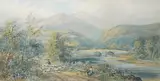 Following the Herd by Lennard Lewis, watercolour, offered Feb 2026