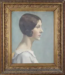 Portrait of a lady by Beatrice Gunthorp, Oil on canvas, sold Oct 2025