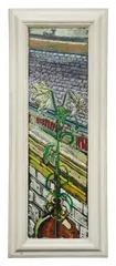 Lily against mauve roof by John Bratby, oil on canvas, sold Oct 2025
