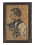 Caricature of Cecil Gunthorp by Henry Moore Om Ch Fba, charcoal, offered Oct 2025