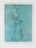 Puppenspieler by Ingeborg Zotz, etching, offered Oct 2025