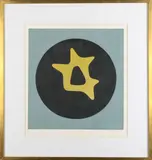 Yellow Form on Black Circle by Hans Arp, Lithograph, numbered, sold Oct 2025