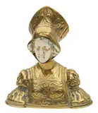 A gilt bronze bust by Dominique Alonzo, bronze, offered Oct 2025