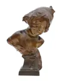 A patinated bronze bust by Juan Clara, bronze, offered Oct 2025