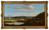 Panoramic view of Chislehurst Common by Edmund John Niemann, oil on canvas, offered Feb 2025