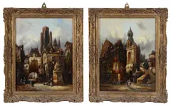 Gothic Normandy by Henry Schafer, 1875, oil, sold Feb 2025