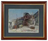 A Blasted Coal Mine by Mikhail K. Poplavsky, 1945, oil on board, sold Feb 2025