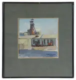 Sketch of a Mineyard by Mikhail K. Poplavsky, 1956, oil on board, sold Feb 2025