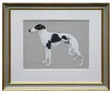A Black and White Greyhound by Vic Granger, 1978, gouache, offered Feb 2025