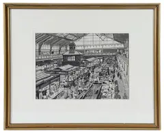 Cardiff Market by Claude Muncaster, watercolour, sold Feb 2025