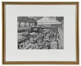 Cardiff Market by Claude Muncaster, watercolour, sold Feb 2025