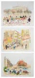French scenes- Three limited edition colour lithographs lithographs by Urbain Huchet, pencil, offered Feb 2025