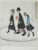 The Family, 1961 by L. S. Lowry, lithograph, sold Feb 2025