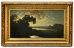 River landscape by Georges Michel, oil on canvas, sold Oct 2024