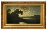 River landscape by Georges Michel, oil on canvas, sold Oct 2024