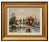 Twickenham Scene by Charles Smith, oil on canvas board, offered Oct 2024