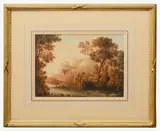 River landscape by John Glover, watercolour, sold Oct 2024