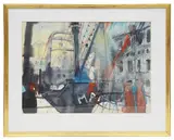 Freighter in Grado by Bernhard Vogel, watercolour, sold Oct 2024