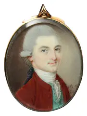 Portrait miniature of a gentleman by James Jennings, watercolour, sold Oct 2024