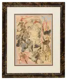 Safari in Africa by Milivoj Uzelac, lithograph and pochoir, offered Oct 2024