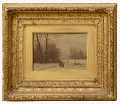 Untitled by M. Donat, oil on board, sold May 2024