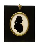Silhouette portrait of a gentleman by George Bruce, oil, sold May 2024