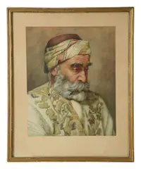 Untitled by E. Newcomb, watercolour and gouache, sold Nov 2023