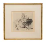 Untitled by Rowland Hilder, etching and dry, sold Nov 2023