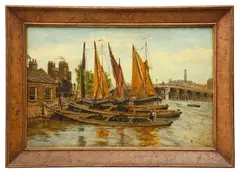 Untitled by Walter Greaves, oil on board, sold Jul 2023