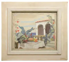 Untitled by Allan Walton, gouache, sold Jul 2023
