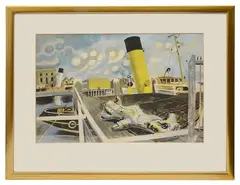 Untitled by Roland Collins, gouache, sold Jul 2023