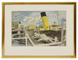 Untitled by Roland Collins, gouache, sold Jul 2023