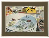 Untitled by Roland Collins, gouache, sold Jul 2023