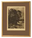 A Flooded River by Alfred East, etching, sold Feb 2023