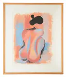 Crouching Figure by Jim Grundy, acrylic on paper, sold Feb 2023