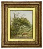 Flock of sheep by Julius Godet, oil on canvas, sold Nov 2022