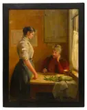 The Lesson by Mariquita Jenny Moberly, oil on canvas, sold Nov 2022