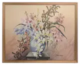 A study of a flowering vase by Barbara Everard, watercolour, offered Nov 2022