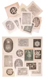 A collection of thirty four Christmas card etchings and mezzoti by Lawrence Josset, pencil, sold Nov 2022