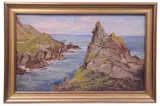 Coastal view by Walter Whyte Holdich, oil on canvas, offered May 2022