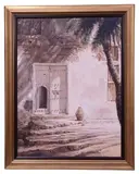 Street Scene, Arabian Peninsula by June Bartlett, oil on canvas, offered May 2022