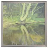 Woodland Lake by Margot Noyes, oil on canvas, offered Nov 2021